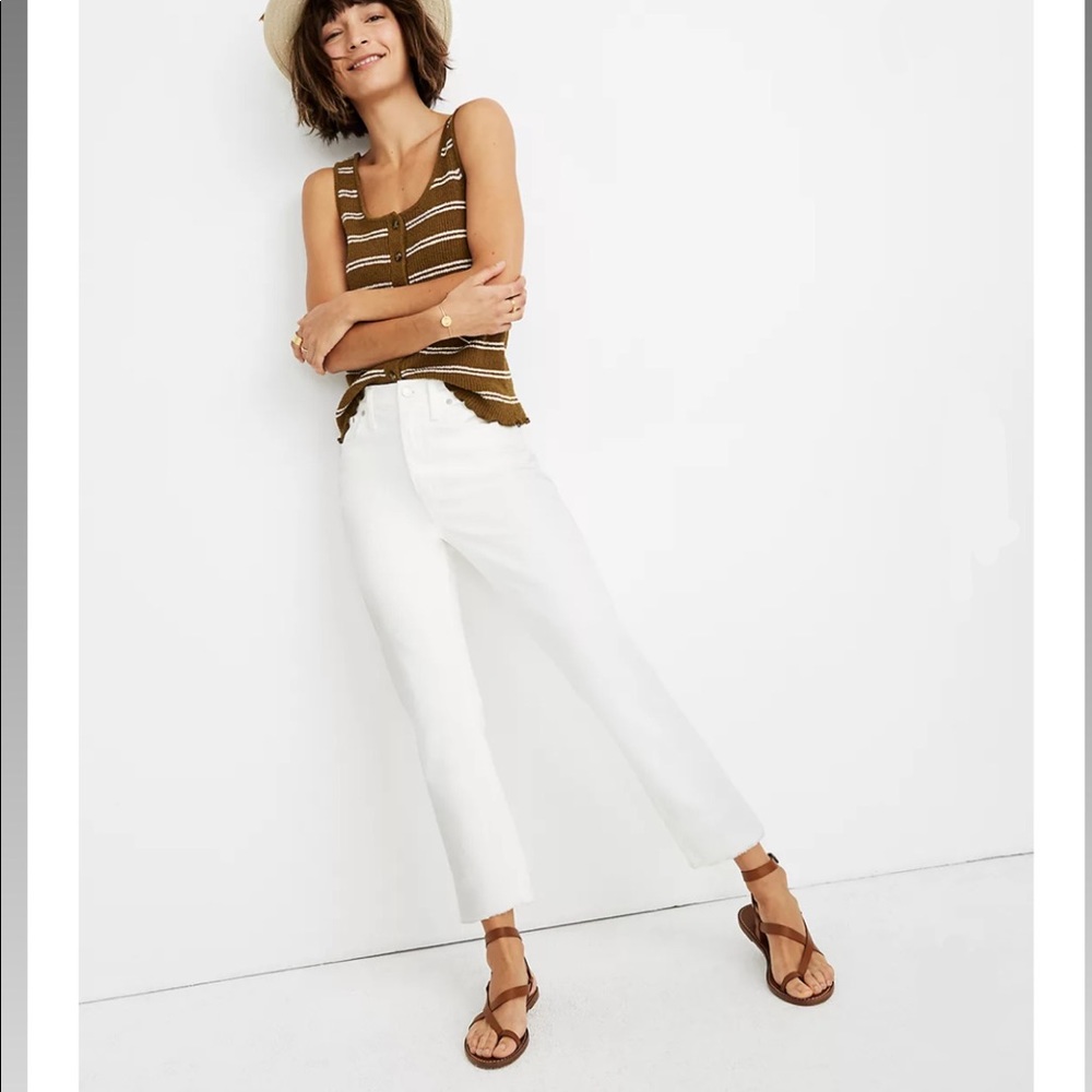 Madewell High Rise Slim Boy Jean in Tile White 26
